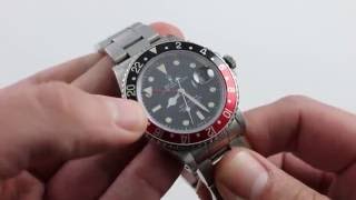 Vintage Rolex GMTMaster II quotCokequot 16760 Luxury Watch Review [upl. by Eicyac]