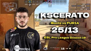 CS2 POV FURIA KSCERATO 2513 vs Monte Mirage  ESL Pro League Season 19 [upl. by Kerr]