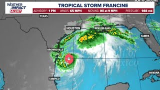 Tropical Storm Francine update Storm expected to intensify into hurricane ahead of landfall [upl. by Setarcos]