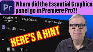 Where did the Essential Graphics panel go in Premiere Pro [upl. by Ita421]