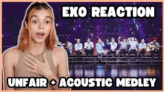 EXO UNFAIR  ACOUSTIC MEDLEY  REACTION [upl. by Garate458]