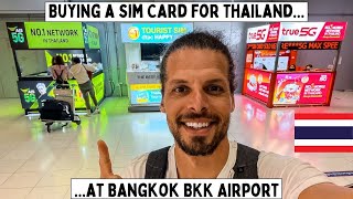 Buying a Sim Card for Thailand at Bangkok Airport [upl. by Linder]