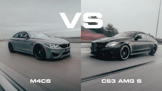 DRIVING THE BMW M4 CS VS THE MERCEDES C63 S AMG  WHICH SPORTS COUPE IS THE FASTEST ON THE ROAD [upl. by Attelocin]