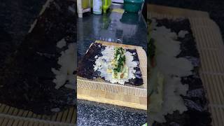 How to make kimbap firsttime kimbap kimbaprecipe koreansidedishes foodlover recipe reels fyp [upl. by Hodosh]