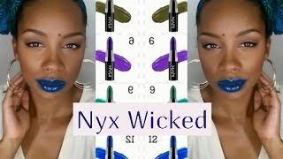 Nyx Wicked Lipstick swatches on the lips dark skin [upl. by Etteiluj]