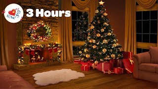 3 Hours Relaxing Christmas Fireplace Christmas Songs and Carols Long Playlist [upl. by Doretta]