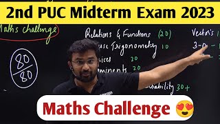 2nd PUC Midterm Mathematics Exam 2023  Mathematics Chapterwise Weightage [upl. by Adnahsam907]