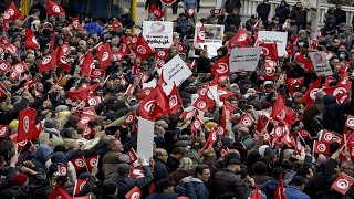 Thousands of Tunisians protest against President Saied [upl. by Nabal]