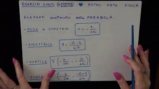 Esercizi svolti sulla parabola come determinare asse di simmetria direttrice fuoco e vertice [upl. by Richarda727]