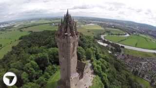 Wallace Monument Stirling Scotland  Stunning Aerial View [upl. by Serrell449]