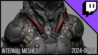 3D Character Sculpting  Marco Plouffes Twitch Stream of 20240604  Internal Meshes [upl. by Haimrej]