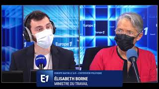 quotNe pas respecter une obligation de vaccination est une fautequot avertit Élisabeth Borne [upl. by Annoyek]