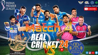 IPL 2008 LIVE  MATCH 4  RCB Vs RR  Real Cricket 24 [upl. by Ahsied]