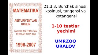 AXBOROTNOMA BURCHAK SINUSI KOSINUSI TANGENSI VA KOTANGENSI [upl. by Silas]