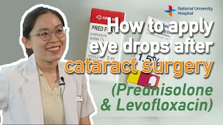 How to apply eye drops after cataract surgery Prednisolone amp Levofloxacin [upl. by Ravahs]