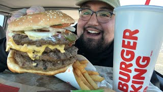 Burger King QUAD WHOPPER MUKBANG 🍔 👑 Bday Month  Dogecoin Cryptocurrency Fun [upl. by Doralia789]