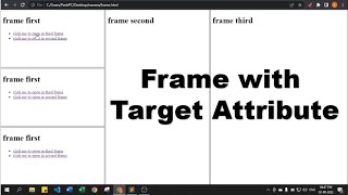 Frame in HTML  Frame with Target Attribute  HTML frame Tag For Beginners in Hindi [upl. by Schuh501]