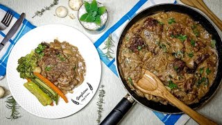 بيكاتا لحمة بالمشروم  بيكاتا اللحمة  بيكاتا بالمشروم beef steak piccata with mushrooms [upl. by Chad]