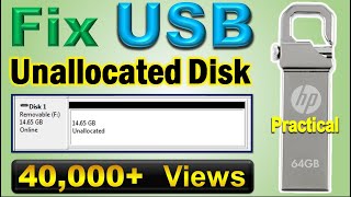 Solve Unallocated Disk error  Fix corrupted pendrive USB flash drive  IT Adobe [upl. by Notlok]