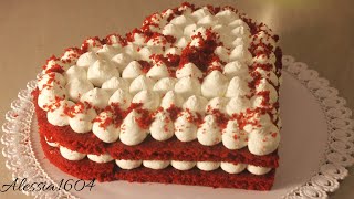 TORTA RED VELVET CUORE CON CREMA AL MASCARPONE e ALCHERMES [upl. by Ehcar199]