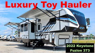 Luxury Fifth Wheel Toy Hauler  2022 Keystone Fuzion 373 [upl. by Massie]