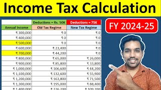 New Income Tax Calculation 202425  Tax Slab Rates for Old amp New Tax Regime [upl. by Atenahs]