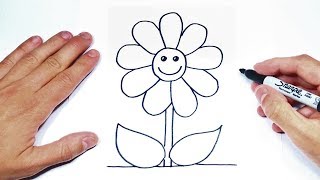 How to draw a Flower Step by Step  Flower Drawing Lesson [upl. by Andeee]