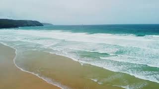 Perranporth Beach Cornwall  ENDLESS BEACH HUGE WAVES FACTS IN THE SUBTITLES CC [upl. by Dronel]