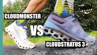 On Cloudstratus 3 vs On Cloudmonster Ons cushioned runners go head to head [upl. by Aubrey]