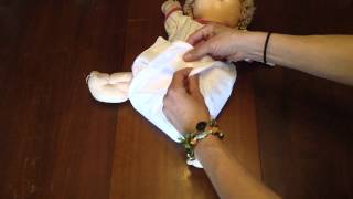 Review How to Put on Prefold Cloth Diaper with Econobum Cover [upl. by Tanah]