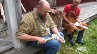 spooncarving with big hook knife [upl. by Pacien862]