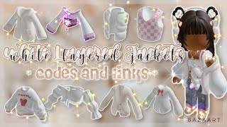 White Layered  3D Jacket and Sweater Codes amp Links  Roblox Bloxburg [upl. by Semaj585]