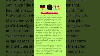 Karneval Fest in Deutschland fest learngerman deutschlernen lernedeutsch germanlessons deutsch [upl. by Nannoc198]