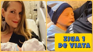 Ziua 1 cu un NouNascut 🤱 Prima Baita Alaptat Recuperare dupa Cezariana 🎈 [upl. by Ellerrehs]