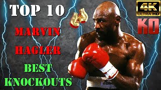 TOP 10 Marvin Hagler BEST KNOCKOUTS  RIP TRIBUTE  4K Ultra HD [upl. by Olocin]