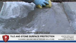 How to remove spot fixing marks and salt residues from unpolished natural stone [upl. by Ryan]