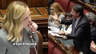 BOTTA E RISPOSTA TRA GIORGIA MELONI E GIUSEPPE CONTE SUL SUPERBONUS [upl. by Katinka]