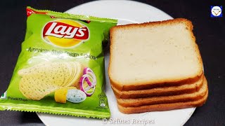 Bread amp Lays Recipe 5 minutes Recipe  Quick Evening Snack Recipe  Cheese Burst Lays Bread Pizza [upl. by Abbotsen]