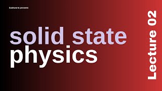 Solid State Physics  Lecture 02  Bengali  MSc  Suman Dey  UnEdited [upl. by Massingill]