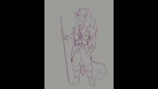 Made a Tiefling Barbarian 🐺💎 art timelapseart digitalart dndart characterdesign tiefling [upl. by Hauser]