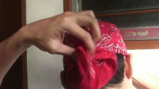 Bandana How to fold and tie as headwear [upl. by Akenehs]