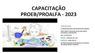 CAPACITAÇÃO SIMAVE  PROEB 2023  PARTE I [upl. by Ardeahp]