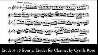 Étude № 18 from 32 Études for the Clarinet by Cyrille Rose [upl. by Eseerehc39]