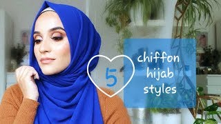 QUICK EASY CHIFFON HIJAB STYLES [upl. by Lzeil]