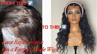 Frontal Lace Replacement on a FACTORY MADE wig [upl. by Vedis566]