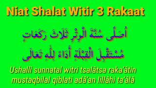 Niat Shalat Witir 3 Rakaat 1 Salam [upl. by Dreyer]