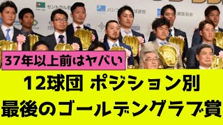 プロ野球12球団のポジション別、最後のゴールデングラブ賞 [upl. by Linzy]