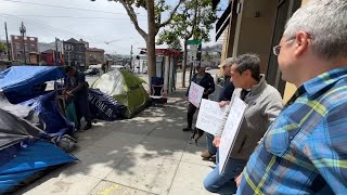 SF Castro District merchants protest in frustration of unhoused encampment [upl. by Notkcorb105]