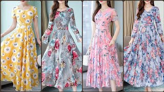 New Styles Womens Floral Print Maxi Dress Design 2020 [upl. by Bennir]