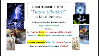 Comentariul filozofic al idileielegie ”Floare albastră” de Mihai Eminescu Limbaj artistic idei [upl. by Amsirahc]